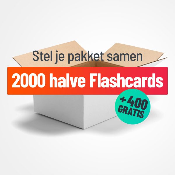 Halve flashcards pakket samenstellen